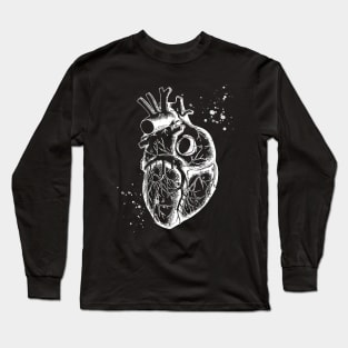 Anatomical Heart • Minimalist Goth Long Sleeve T-Shirt